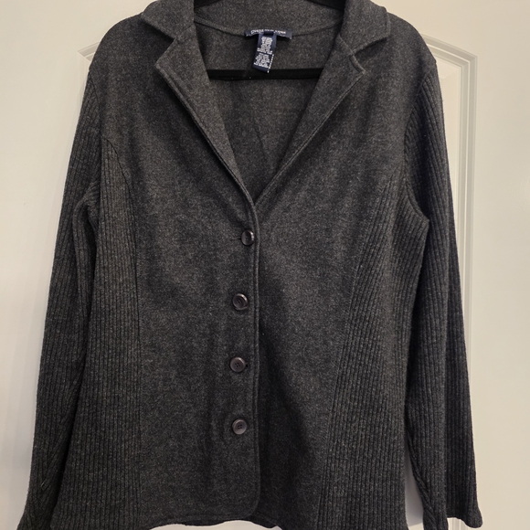 Jones New York Sweaters - Jones New York Dark Gray Button-Front Knit Cardigan